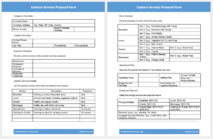 Canteen services proposal form