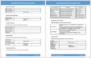 Computer shop business proposal form