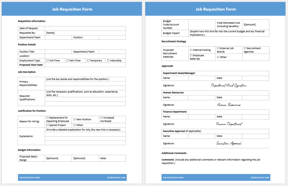 Job Requisition Form