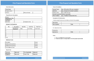 Price Proposal & Quotation Form