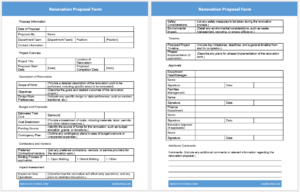 Renovation proposal form