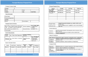 Transport Business Proposal Form