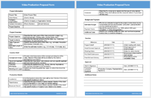 Video production proposal form