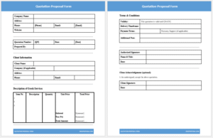 Quotation Proposal Form Template