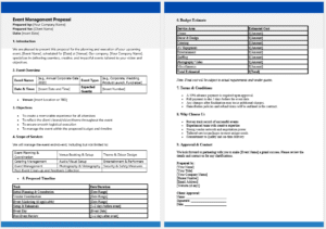 Event management proposal form