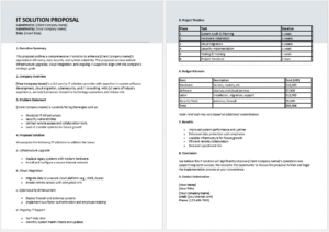 IT Solution Proposal Form