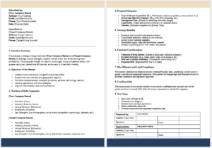 Merger & Acquisition Proposal