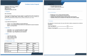 Freelance Service Proposal Form