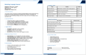 Marketing Campaign Proposal Form