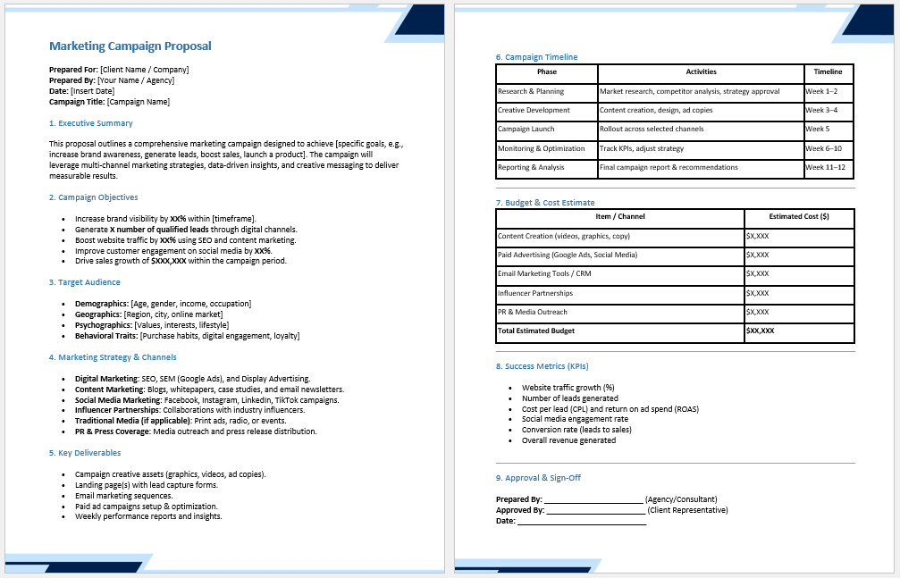 Marketing Campaign Proposal Form