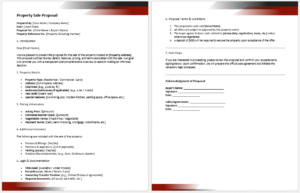 Property Sale Proposal Form